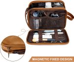 BAGSPRITE Toiletry Bag for Men, Travel Bag for Toiletries, Mens Toiletry Bag Shaving Dopp Kit Organizer, Large Water-resistant Travel Bathroom Bag for Traveling, Black/Brown - Image 3